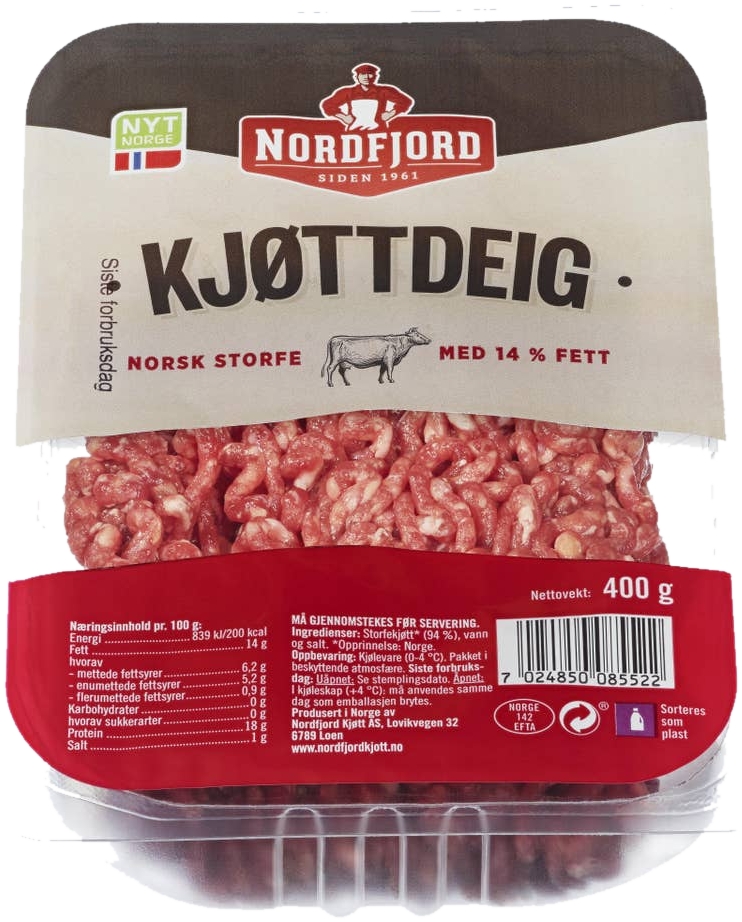 Kjøttdeig 14% 400g