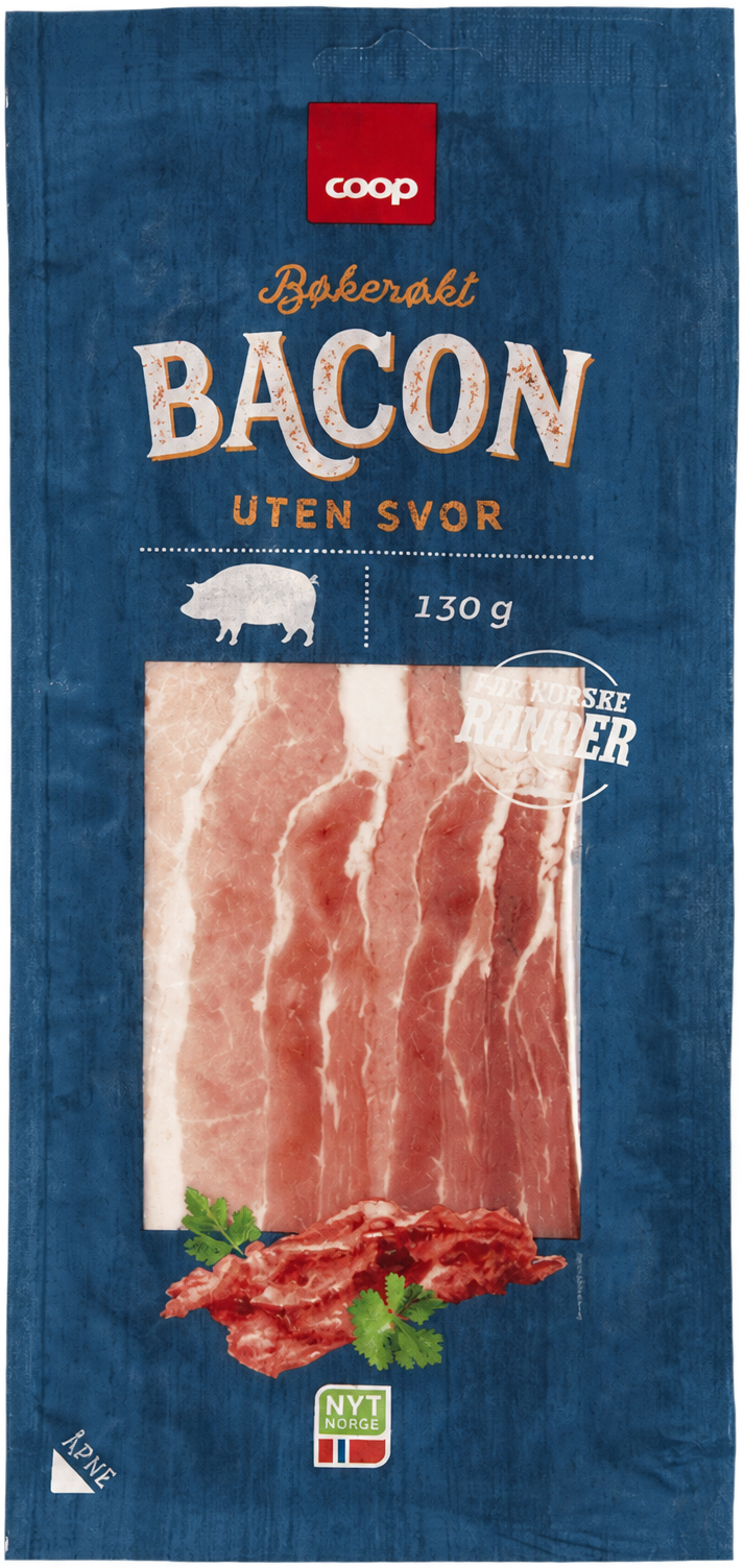 Coop Bacon uten Svor 130g
