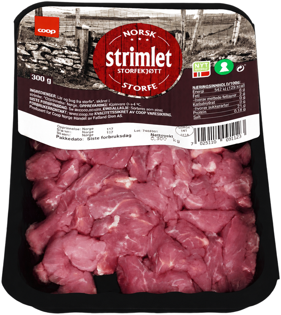 Coop Strimlet Storfekjøtt 300g