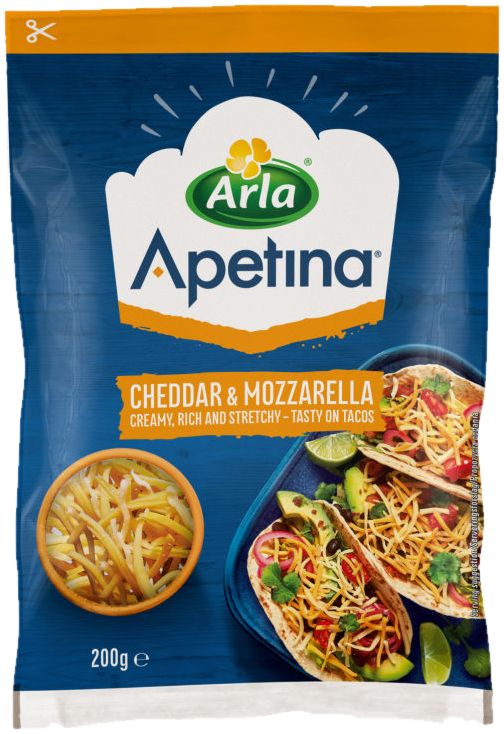 Cheddar&Mozzarella 200g Apetina
