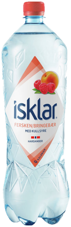Isklar Sparkling Fersken&Bringebær 1,5l flaske